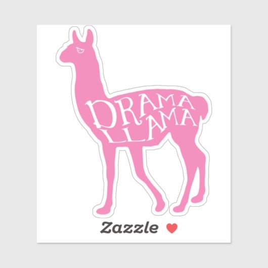Pink Drama Llama Sticker (Vel)