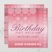 Pink Dream Bubbles Fête Anniversaire Invitation (Devant / Derrière)