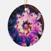 Pink Dream-kerstfractal Keramisch Ornament (Links)