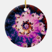 Pink Dream-kerstfractal Keramisch Ornament (Achterkant)