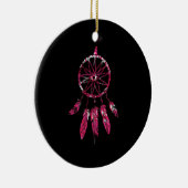 Pink Dreamcatcher Feathers Native American Indian Keramisch Ornament (Rechts)