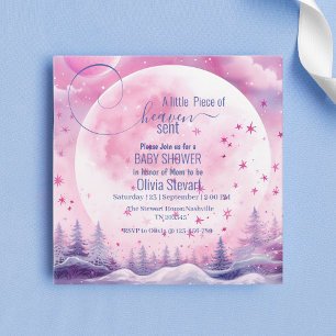 Pink Dreamy Heaven envoyé Baby shower Invitation