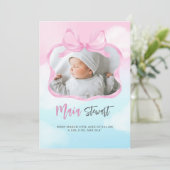 Pink Dreamy Sky Faire-part de naissance (Debout devant)