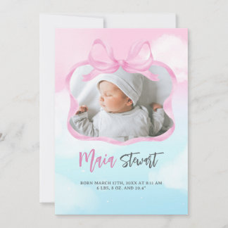 Pink Dreamy Sky Faire-part de naissance