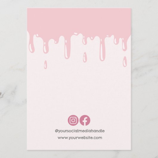 Pink Dripography Menu Bakery Tarifs (Dos)