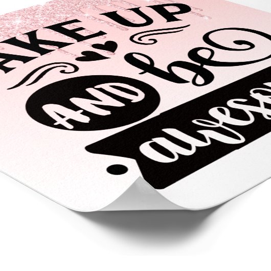 Pink Dripping Glitter Inspirational Quote Poster (Coin)