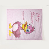 Pink Duck Achtergrond Wandkleed (Voorkant (horizontaal))