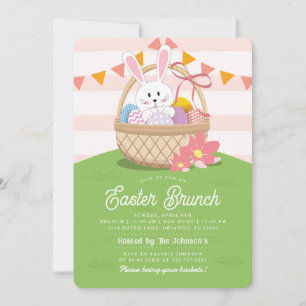 Pink Easter Brunch & Egg Hunt Holiday Kaart