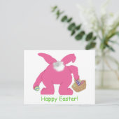 Pink Easter Bunny Feestdagenkaart (Staand voorkant)