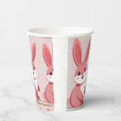 Pink Easter Bunny Pattern Image Humor Papieren Bekers (Links)