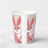 Pink Easter Bunny Pattern Image Humor Papieren Bekers (Rechts)