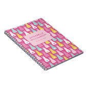 Pink Easter Bunny Rabbit Pattern Notitieboek (Rechterzijde)