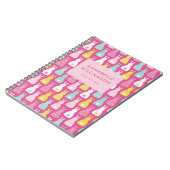 Pink Easter Bunny Rabbit Pattern Notitieboek (Linkerzijde)
