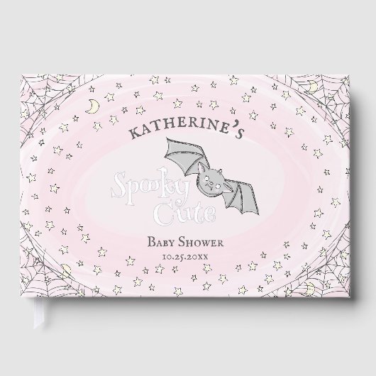 Pink Éffrayant Cute chauves-souris Baby shower d'H (Recto)
