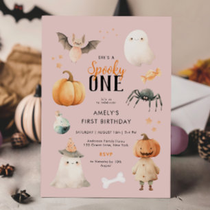 Pink Éffrayant Un Halloween Invitation Anniversair