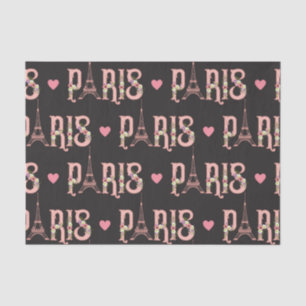 Pink Eiffel Tower Paris Flowers French Capital Tissuepapier