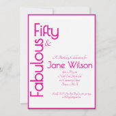 Pink Elegant 50th Birthday Invitation (Devant)