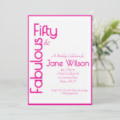 Pink Elegant 50th Birthday Invitation (Debout devant)