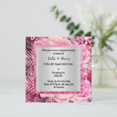 Pink Elegant Bouquet fiançailles invitation (Debout devant)