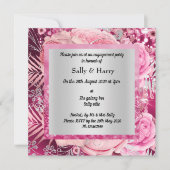 Pink Elegant Bouquet fiançailles invitation (Devant)