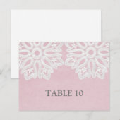 Pink Elegant Dentelle Numéro de table Carte postal (Devant / Derrière)