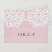 Pink Elegant Dentelle Numéro de table Carte postal (Devant)