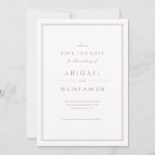 Pink Elegant gold classy minimalist save the date (Devant)
