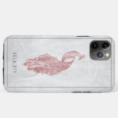 Pink Elegant Peacock Coque-Mate coque iphone (Dos (Horizontal))
