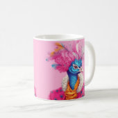 Pink Elegant Peacock Mug (Devant droit)