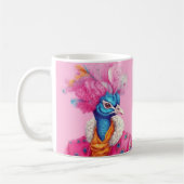 Pink Elegant Peacock Mug (Gauche)