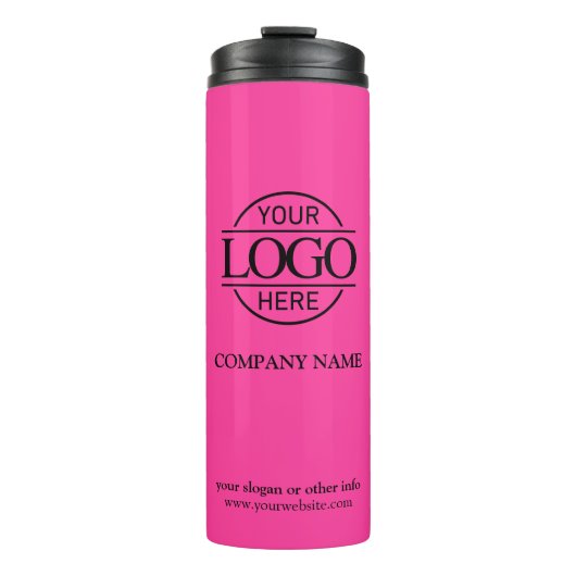 Pink Elegant Promotional Company Business Logo Thermosbeker (Voorkant)