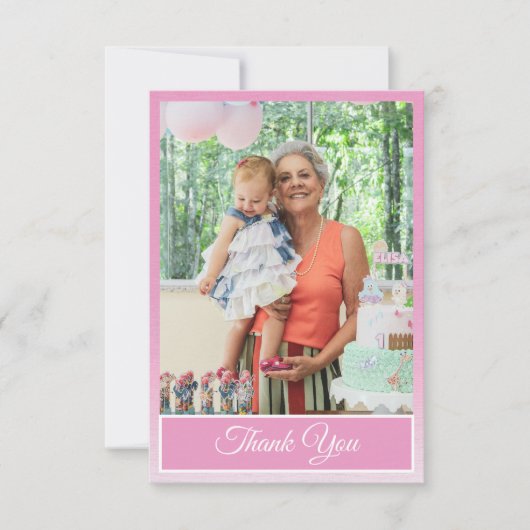 Pink Elegant Simple Merci d'anniversaire (Devant)