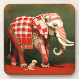 Pink Elephant And Polka Dot Chihuahua              Bier Onderzetter