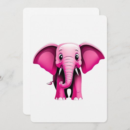 Pink Elephant Art Kaart (Voorkant / Achterkant)