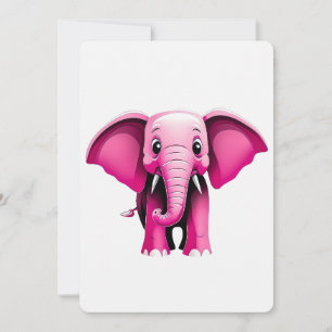 Pink Elephant Art Kaart