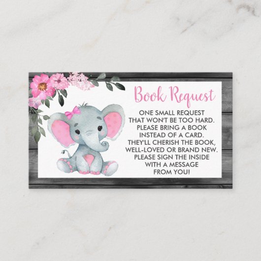Pink Elephant demander carte ticket Rustic (Devant)