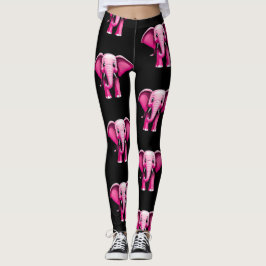Pink Elephant Designer Leggings