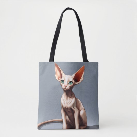 Pink Elf Sphynx Chat Gris Fourre-tout Sac commerci (Devant)