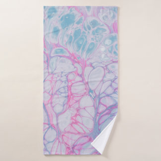 PINK EN BLAUWGROEN ABSTRACTE BEKIJKING BADHANDDOEK