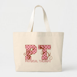 pink- en bruine poka-punten grote tote bag