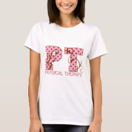 pink- en bruine poka-punten t-shirt
