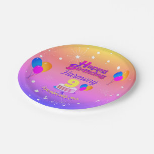 PINK en GOLD Happy Birthday Papieren Bordje