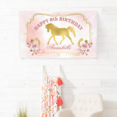 Pink- en goudpaard spandoek (Insitu)