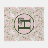 PINK EN GROEN H-MONOGRAM FLEECE DEKEN (Voorkant (Horizontaal))