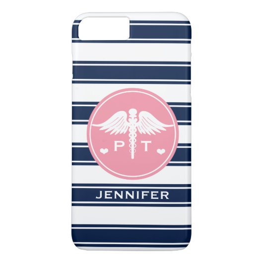 PINK EN NAVY STRIPE FYSIEKE THERAPIE PT Case-Mate iPhone CASE (Achterkant)