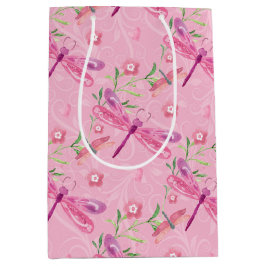 PINK EN PAARSE WATERVERF DRAGONFLIES MEDIUM CADEAUZAKJE