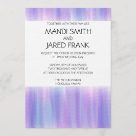 PINK EN PAARSE WATERVERF WEDING INVITATIE KAART