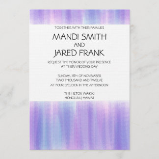 PINK EN PAARSE WATERVERF WEDING INVITATIE KAART