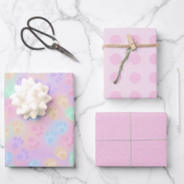 PINK EN PASTEL COLORED EASTER BUNNY PAWS INPAKPAPIER VEL
