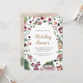 pink en pruimen - modern avondeten kaart (Voorkant / Achterkant in situ)